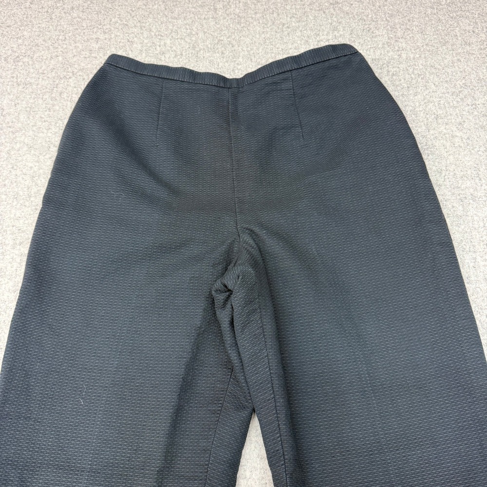 Carlisle Dress Pants Size 8 Black Textured Cotton Lined Straight Leg Trousers - Picture 2 of 9